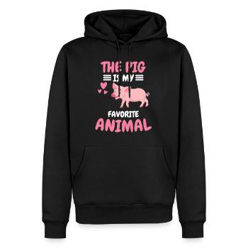 Cadeau animal préféré Ferme Animal Pig - Sweat à capuche Premium bio Homme - noir - Devant - Nico (187cm)
