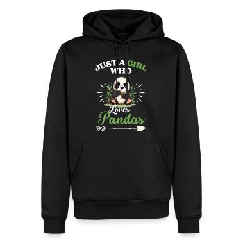 Geschenk Nur ein Mädchen das Pandas liebt Panda - Männer Premium Bio Hoodie - Schwarz - Vorne - Nico (187cm)