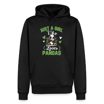 Panda Bär Frauen Zoo Tier Mädchen Geschenk Panda - Männer Premium Bio Hoodie - Schwarz - Vorne - Nico (187cm)