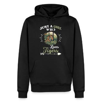 Zoo Tier Tiger Frauen Mädchen Geschenk Tiger - Männer Premium Bio Hoodie - Schwarz - Vorne - Nico (187cm)