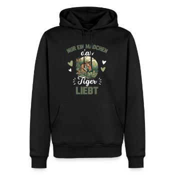 Nur ein Mädchen das Tiger liebt Geschenk Tiger - Männer Premium Bio Hoodie - Schwarz - Vorne - Nico (187cm)
