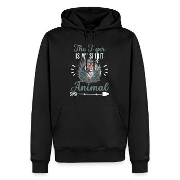 Prédateur Animal Lover Funny Gift Tiger - Sweat à capuche Premium bio Homme - noir - Devant - Nico (187cm)