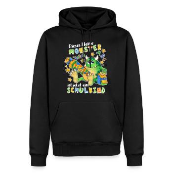Dieses kleine Monster ist jetzt ein Schulkind - Männer Premium Bio Hoodie - Schwarz - Vorne - Nico (187cm)