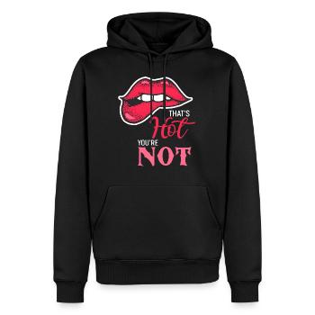 Das ist heiß, du bist nicht beleidigend, sagst du - Männer Premium Bio Hoodie - Schwarz - Vorne - Nico (187cm)