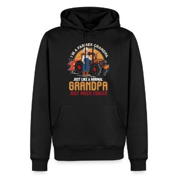 Je suis un grand-père agriculteur beaucoup plus cool - Sweat à capuche Premium bio Homme - noir - Devant - Nico (187cm)