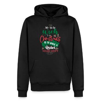 Noël Wish Quiet Night Shift Nurse - Sweat à capuche Premium bio Homme - noir - Devant - Nico (187cm)