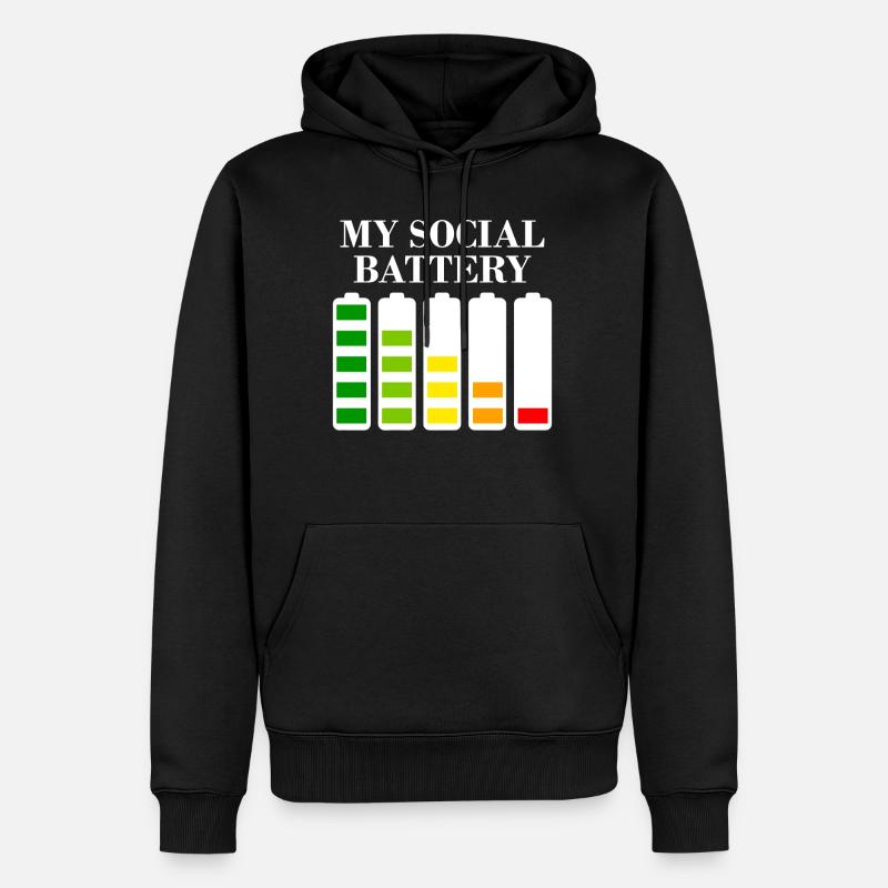 Introvertierte soziale Ängste - Männer Premium Bio Hoodie - Schwarz