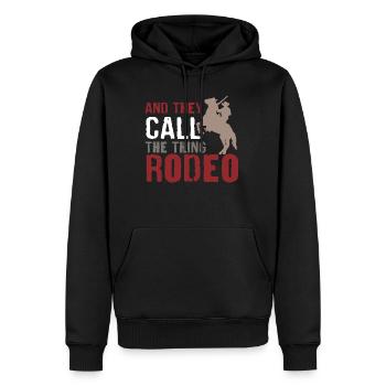 Ils appellent The Thing Rodeo Country Cowboy - Sweat à capuche Premium bio Homme - noir - Devant - Nico (187cm)
