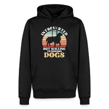 Introverti mais prêt à discuter des chiens - Sweat à capuche Premium bio Homme - noir - Devant - Nico (187cm)