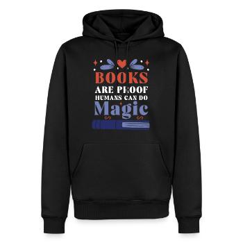 Livres Preuve Les Humains Font Magique Amoureux des livres - Sweat à capuche Premium bio Homme - noir - Devant - Nico (187cm)