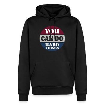 Vous pouvez faire des choses difficiles Journée de test - Sweat à capuche Premium bio Homme - noir - Devant - Nico (187cm)