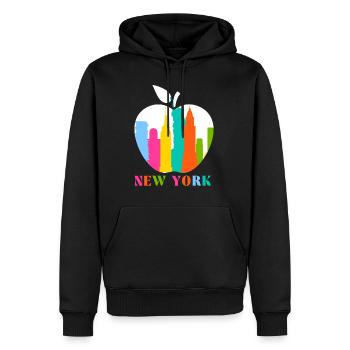 New York - Männer Premium Bio Hoodie - Schwarz - Vorne - Nico (187cm)