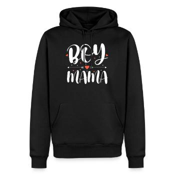 Boy Mama Proud Mother Of A Son - Men’s Premium Organic Hoodie - black - Front - Nico (187cm)