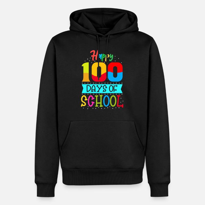 Joyeuses Cent Journées D’École - Sweat à capuche Premium bio Homme - noir