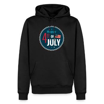 Glücklicher 4. Juli Rot, Weiß Und Blau - Männer Premium Bio Hoodie - Schwarz - Vorne - Nico (187cm)