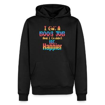 I Got A Boob Surgery Couldn't Be Happier - Men’s Premium Organic Hoodie - black - Front - Nico (187cm)