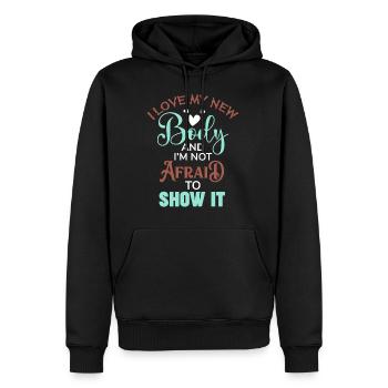 I Love My New Body Funny Boob Surgery - Men’s Premium Organic Hoodie - black - Front - Nico (187cm)