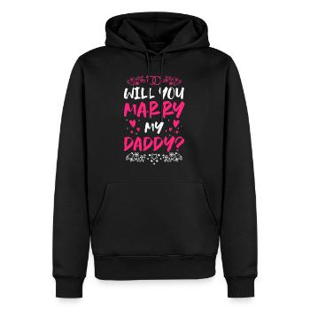 Voulez-vous épouser ma proposition de papa - Sweat à capuche Premium bio Homme - noir - Devant - Nico (187cm)