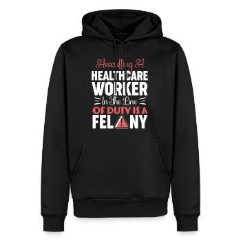 Assaulting Healthcare Line Duty Felony - Men’s Premium Organic Hoodie - black - Front - Nico (187cm)