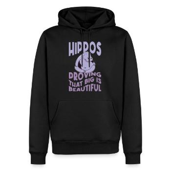 Les hippopotames prouvent que grand, c’est beau - Sweat à capuche Premium bio Homme - noir - Devant - Nico (187cm)