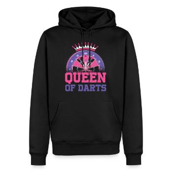 Reine des fléchettes Drôle de Dart Dicton - Sweat à capuche Premium bio Homme - noir - Devant - Nico (187cm)