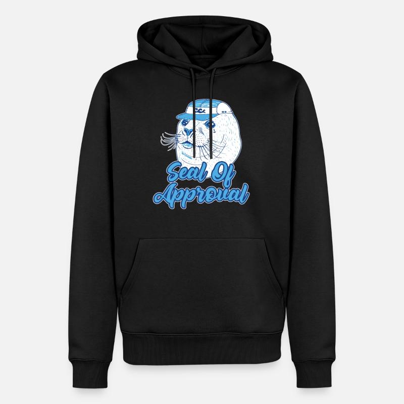 Drôle de sceau d’approbation - Sweat à capuche Premium bio Homme - noir