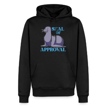 Sceau d’approbation - Sweat à capuche Premium bio Homme - noir - Devant - Nico (187cm)