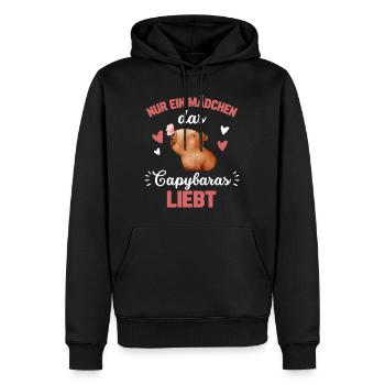 Nur ein Mädchen das Capybaras liebt Tier Capybara - Männer Premium Bio Hoodie - Schwarz - Vorne - Nico (187cm)