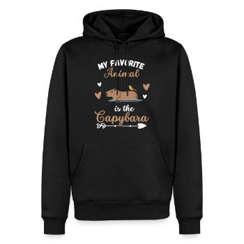 Rongeur Capybara Drôle de cadeau Capybara - Sweat à capuche Premium bio Homme - noir - Devant - Nico (187cm)