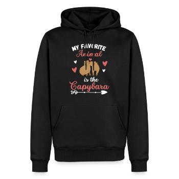 Cadeau de rongeur animal préféré drôle Capybara - Sweat à capuche Premium bio Homme - noir - Devant - Nico (187cm)