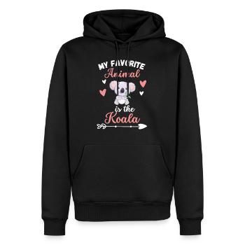 Animal Lover Zoo Animal Gift Funny Koala - Sweat à capuche Premium bio Homme - noir - Devant - Nico (187cm)