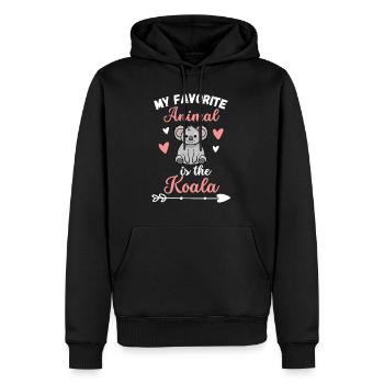 Australie Animal Mon animal préféré est le koala - Sweat à capuche Premium bio Homme - noir - Devant - Nico (187cm)
