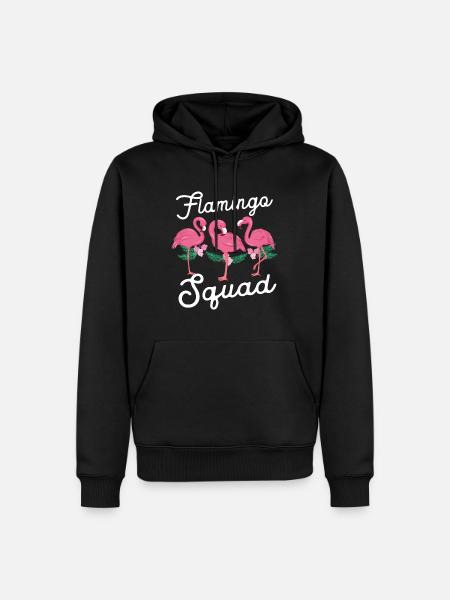Flamingo Squad - Männer Premium Bio Hoodie - Schwarz