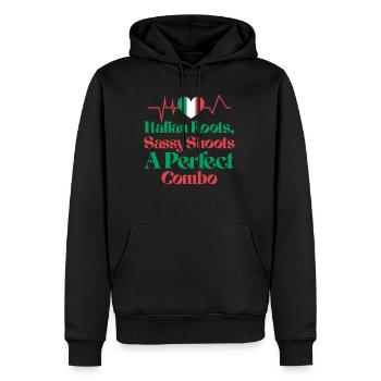 Sarcasme drôle Italie Pride drapeau Vibes - Sweat à capuche Premium bio Homme - noir - Devant - Nico (187cm)