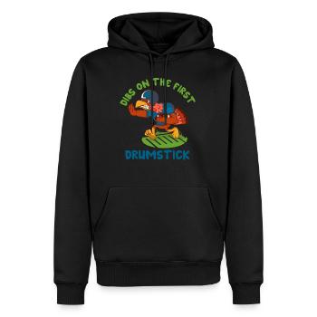 Dibs auf dem ersten Drumstick-Thanksgiving-Truthahn - Männer Premium Bio Hoodie - Schwarz - Vorne - Nico (187cm)