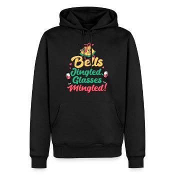 Betrunkene Weihnachten Lustiges Zitat Weinliebhaber Mama beschwipst - Männer Premium Bio Hoodie - Schwarz - Vorne - Nico (187cm)