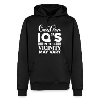 Anti-Volk, schwarzer Humor, witziges, sarkastisches Zitat - Männer Premium Bio Hoodie - Schwarz - Vorne - Nico (187cm)