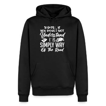 Chemin De La Route Papa Mari Camionneur Chauffeur Fier - Sweat à capuche Premium bio Homme - noir - Devant - Nico (187cm)