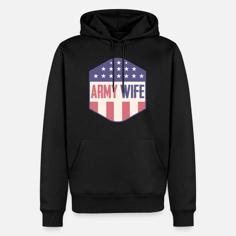 Armee-Ehefrau Militär-Mutter - Männer Premium Bio Hoodie - Schwarz