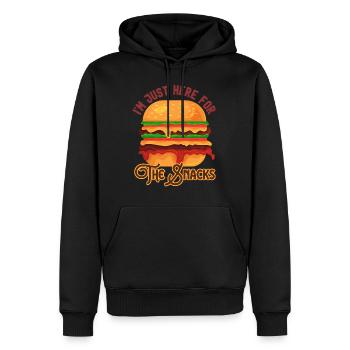 Ich bin nur hier für den Fast-Food-Liebhaber von Snacks - Männer Premium Bio Hoodie - Schwarz - Vorne - Nico (187cm)