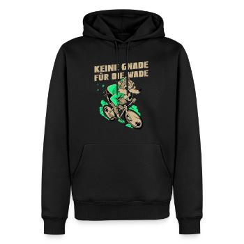 Keine Gnade für die Wade | Radsport Rennrad Shirt - Männer Premium Bio Hoodie - Schwarz - Vorne - Nico (187cm)