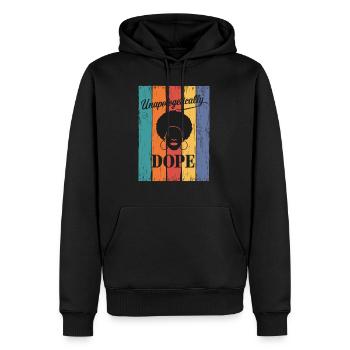 Thème rétro sans vergogne - Sweat à capuche Premium bio Homme - noir - Devant - Nico (187cm)
