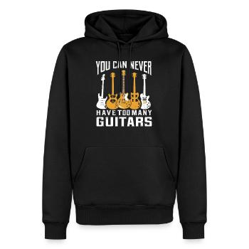 Man kann nie zu viele Gitarren haben - Männer Premium Bio Hoodie - Schwarz - Vorne - Nico (187cm)