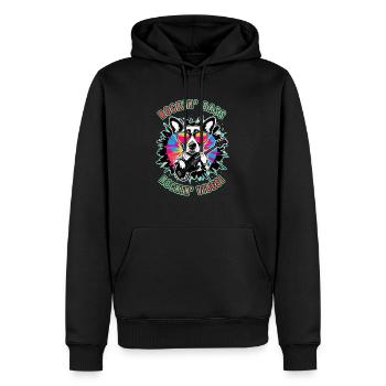 Rockin' Bass, Rockin' Vibes! - Männer Premium Bio Hoodie - Schwarz - Vorne - Nico (187cm)