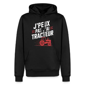 Ich kann pa Ich habe Traktor - Männer Premium Bio Hoodie - Schwarz - Vorne - Nico (187cm)