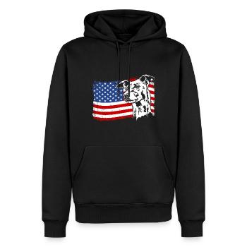 Greyhound America Flag Greyhound Dogs Wilsigns - Sweat à capuche Premium bio Homme - noir - Devant - Nico (187cm)