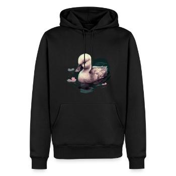 Bébé cygne Oiseau Poussin - Sweat à capuche Premium bio Homme - noir - Devant - Nico (187cm)