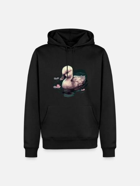 Baby Swan Bird Chick - Men’s Premium Organic Hoodie - black