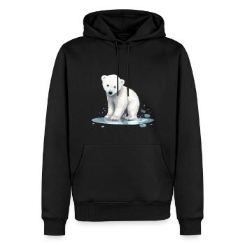 Ours polaire Bébé Ours polaire - Sweat à capuche Premium bio Homme - noir - Devant - Nico (187cm)