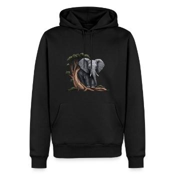 Elefant Afrika Asien Tier - Männer Premium Bio Hoodie - Schwarz - Vorne - Nico (187cm)